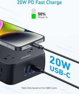 Refurbished Anker 341 USB Power Strip 5ft | A9183 - Reebelo Österreich