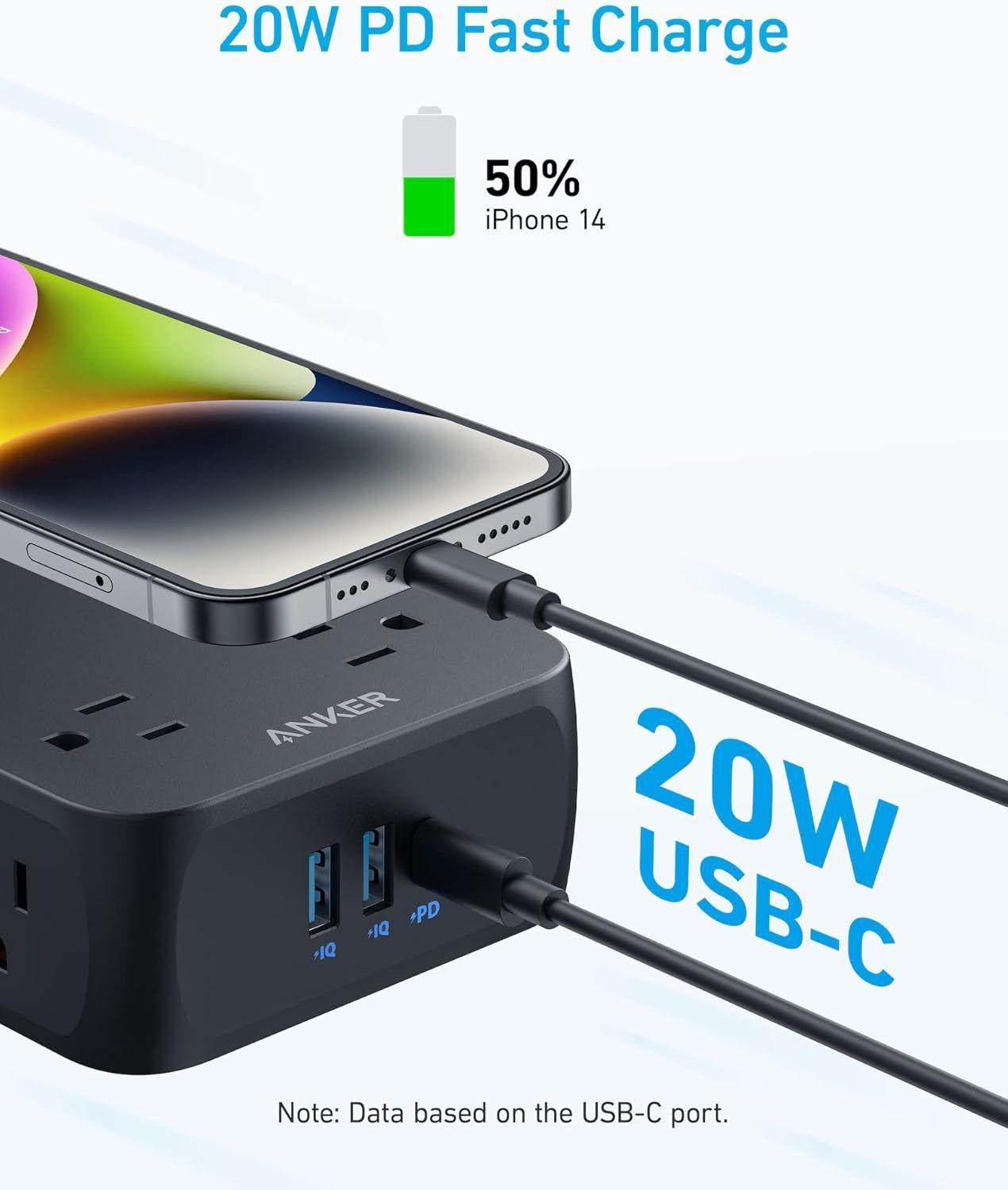 Refurbished Anker 341 USB Power Strip 5ft | A9183 - Reebelo Österreich