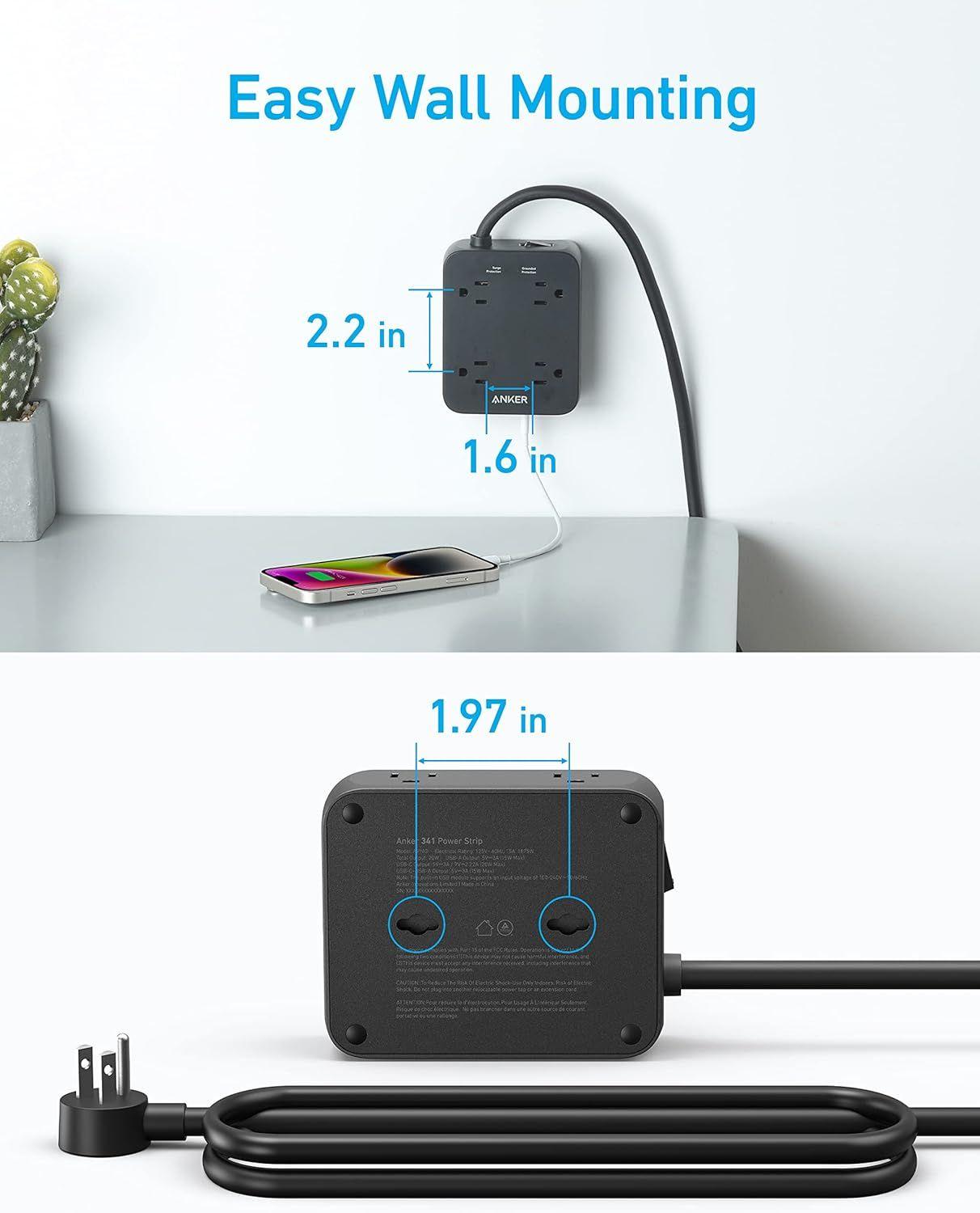 Refurbished Anker 341 USB Power Strip 5ft | A9183 - Reebelo Österreich