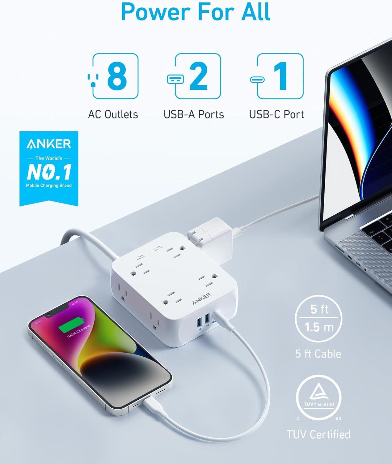 Refurbished Anker 341 USB Power Strip 5ft | A9183 - Reebelo Österreich