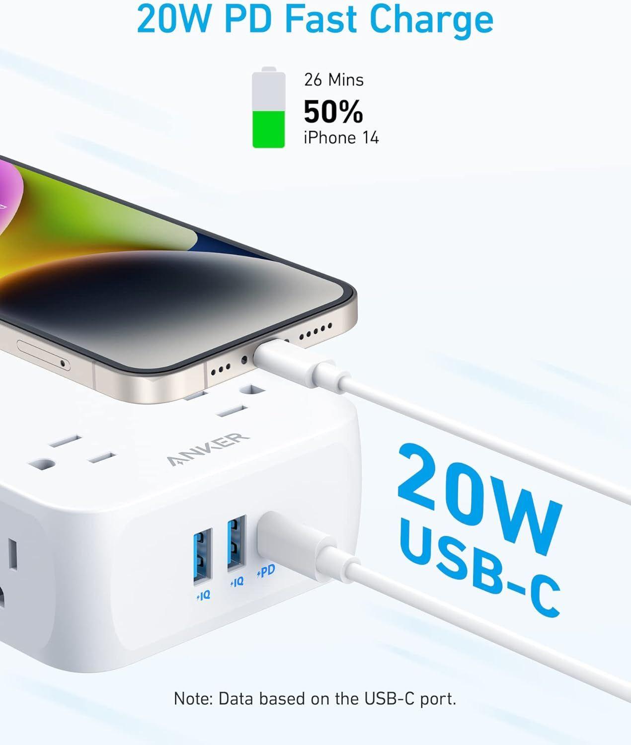 Refurbished Anker 341 USB Power Strip 5ft | A9183 - Reebelo Österreich