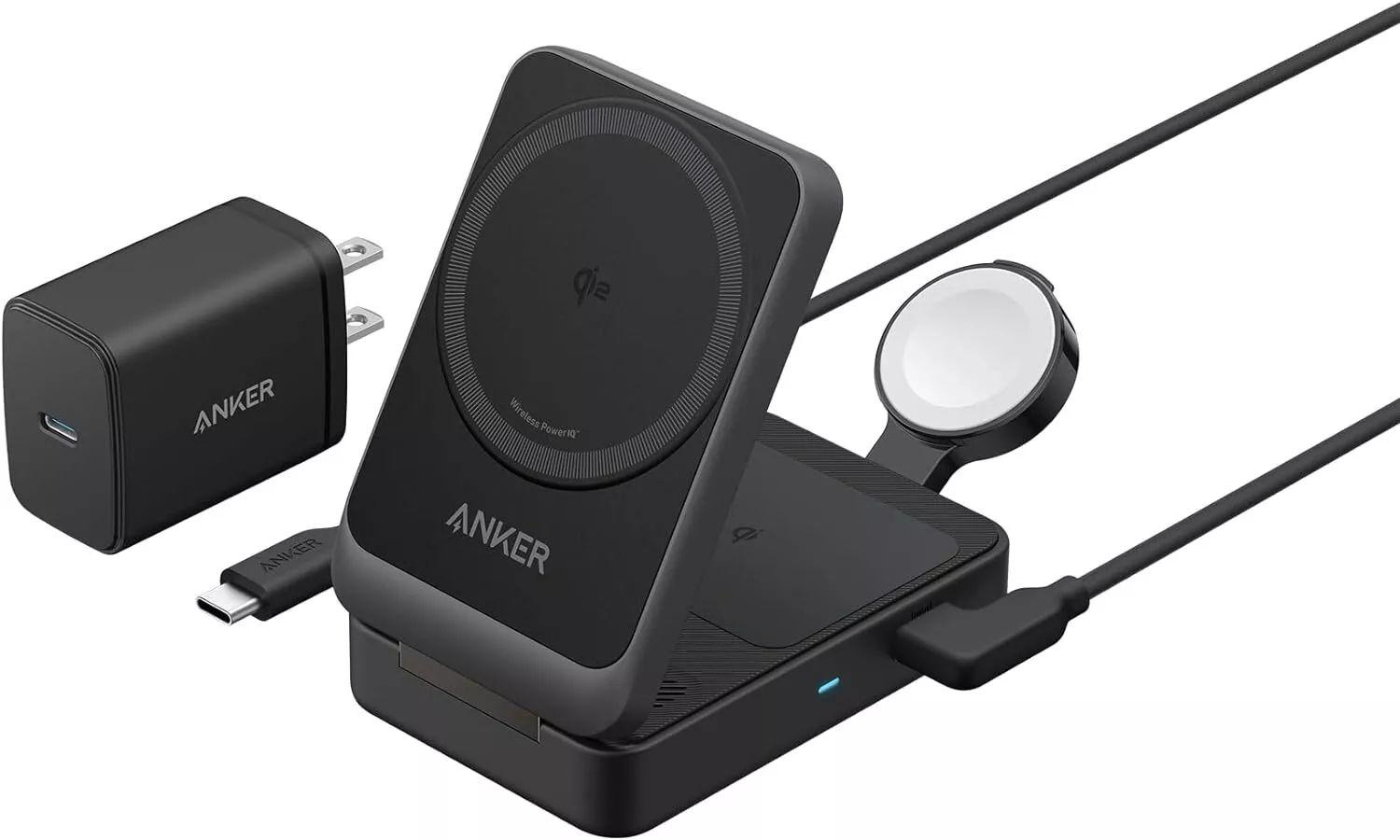 Refurbished Anker MagGo 3-in-1 Wireless Charging Station - Reebelo Österreich