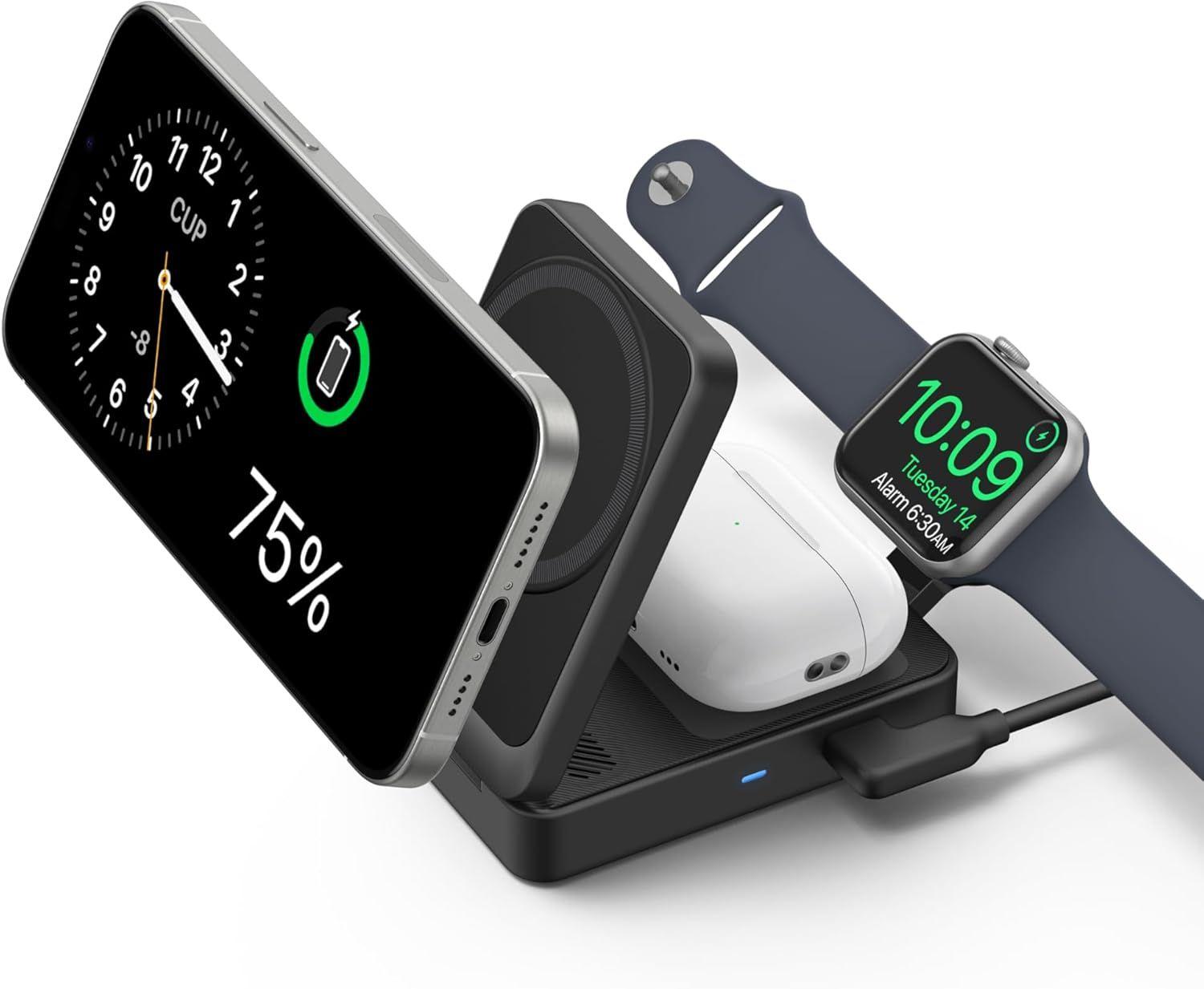 Refurbished Anker MagGo 3-in-1 Wireless Charging Station - Reebelo Österreich