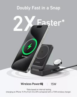 Refurbished Anker MagGo 3-in-1 Wireless Charging Station - Reebelo Österreich