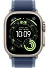 Apple Watch Ultra 3 - 64GB - 49 mm - Natur Titangehäuse with Blau/Leuchtblau Fluorelastomer Trail Loop Armband - Einheitsgröße