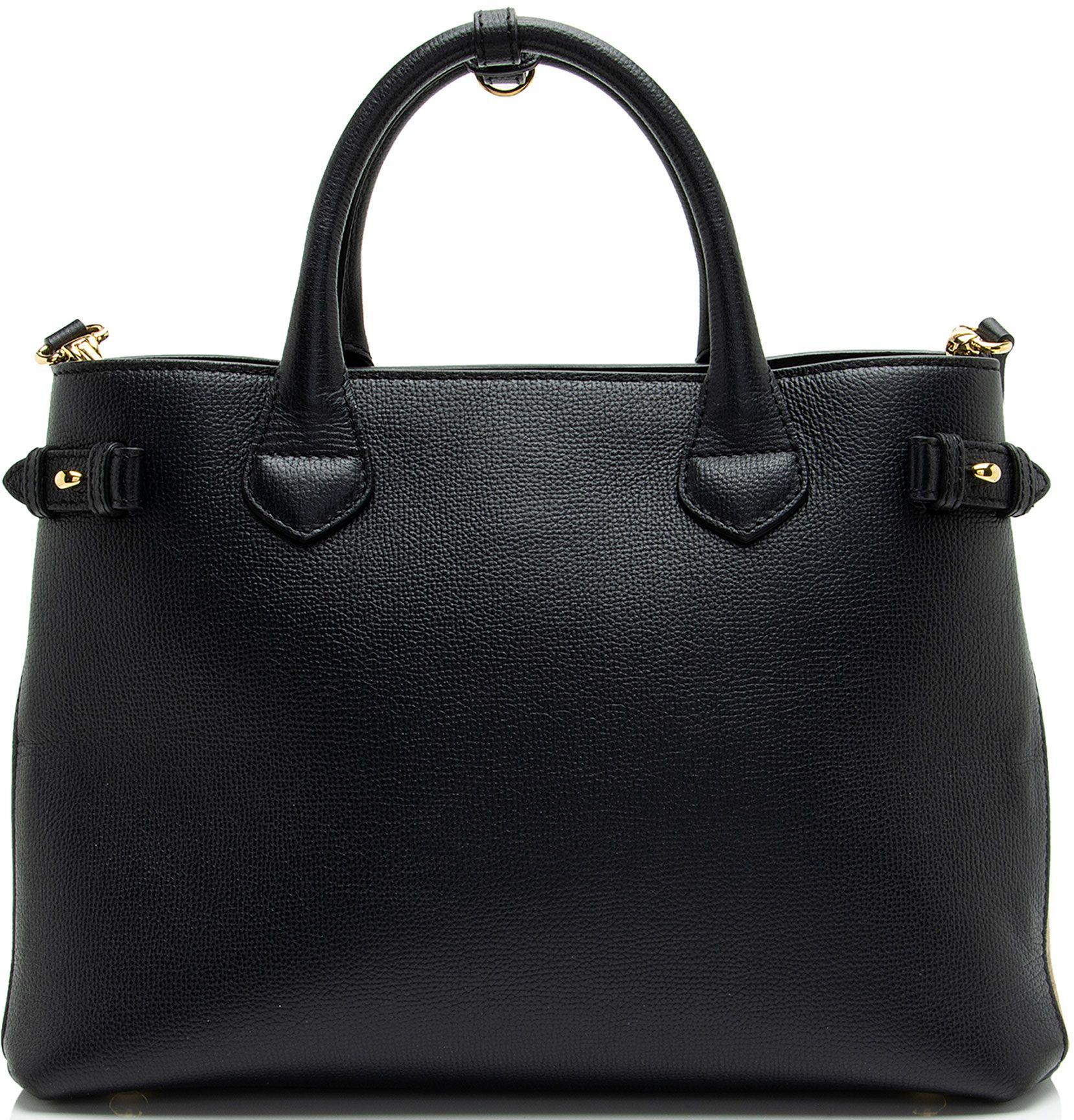 Refurbished Burberry House Check Leather Banner Medium Tote - Reebelo Österreich
