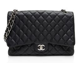 Refurbished Chanel Caviar Leather Classic Maxi Single Flap Bag - Reebelo Österreich
