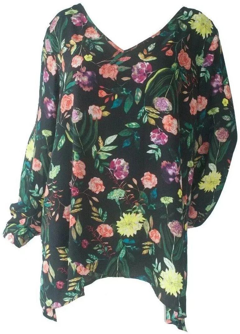 Refurbished Chelsea & Theodore Women's Top Multi Painterly Floral - Reebelo Österreich