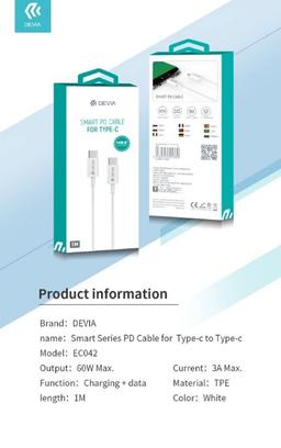 Refurbished Devia Smart Series PD Ladekabel für Type-C (1m) - Reebelo Österreich