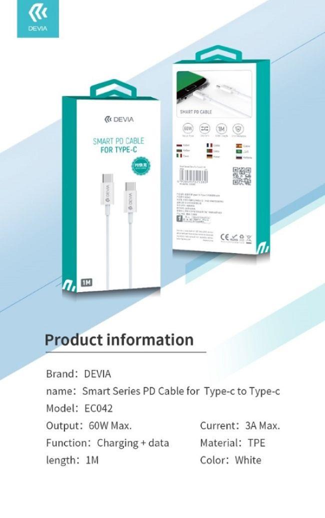 Refurbished Devia Smart Series PD Ladekabel für Type-C (1m) - Reebelo Österreich