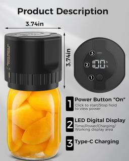 Refurbished Fodmor Mason Jar Electric Vacuum Sealer - Reebelo Österreich
