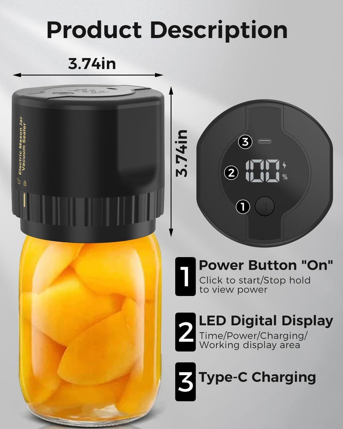 Refurbished Fodmor Mason Jar Electric Vacuum Sealer - Reebelo Österreich