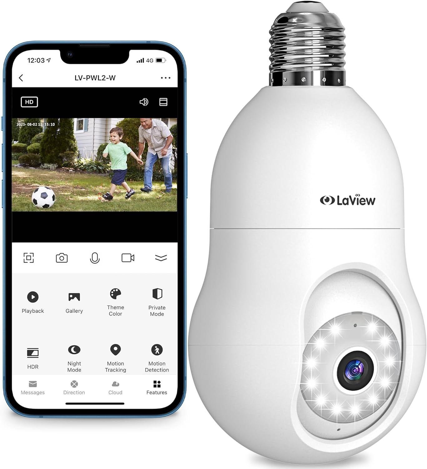 Refurbished LaView Wireless Bulb Security Camera 360° LV-PWL2 - Reebelo Österreich