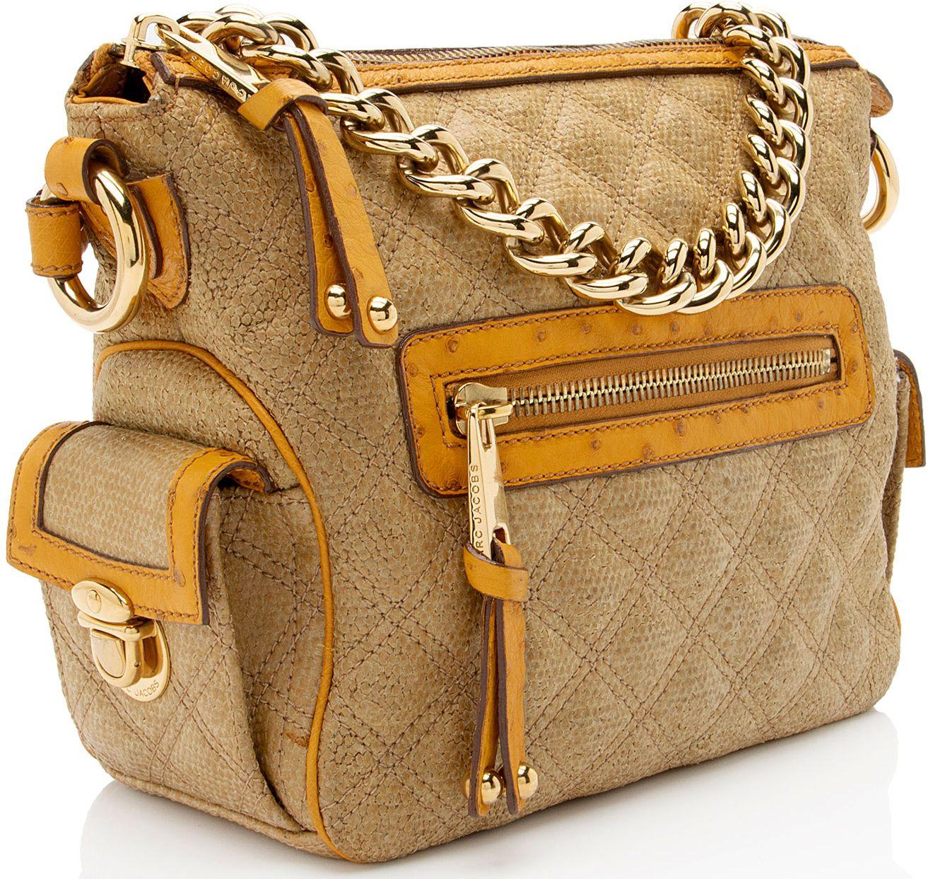 Refurbished Marc Jacobs Coated Canvas Ostrich Stam Hobo - Reebelo Österreich