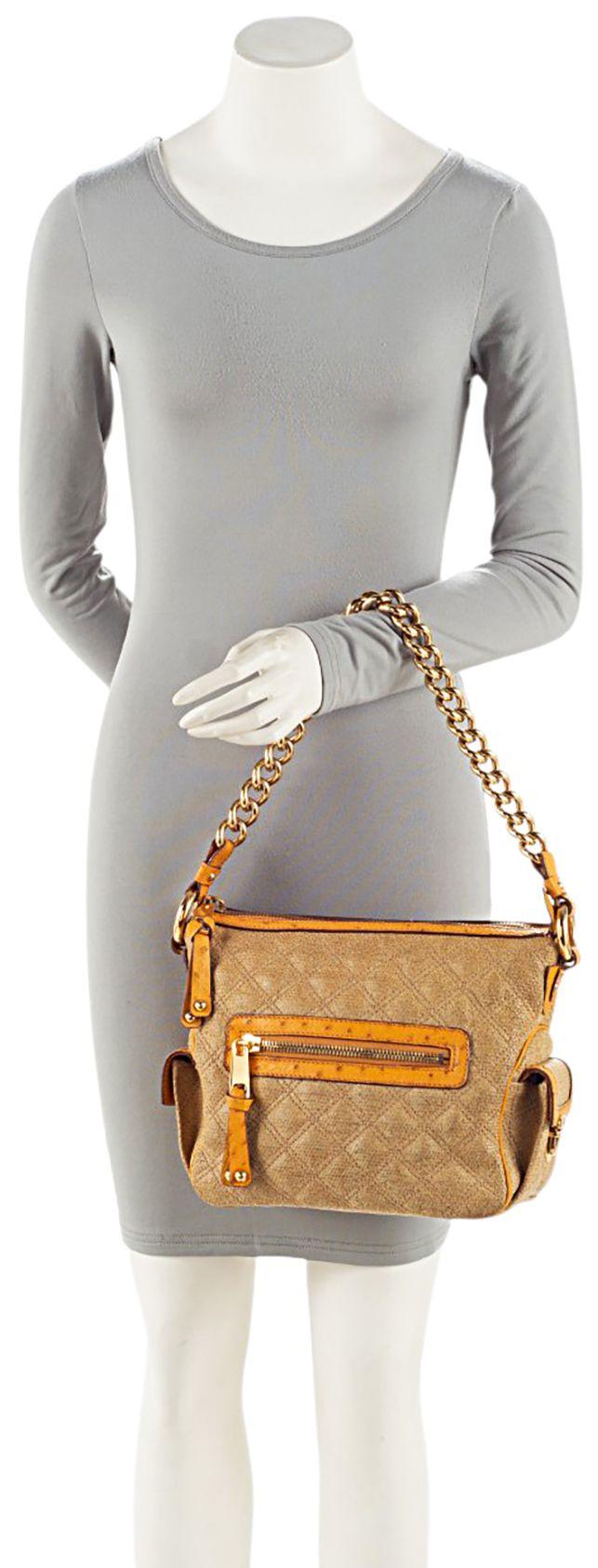 Refurbished Marc Jacobs Coated Canvas Ostrich Stam Hobo - Reebelo Österreich