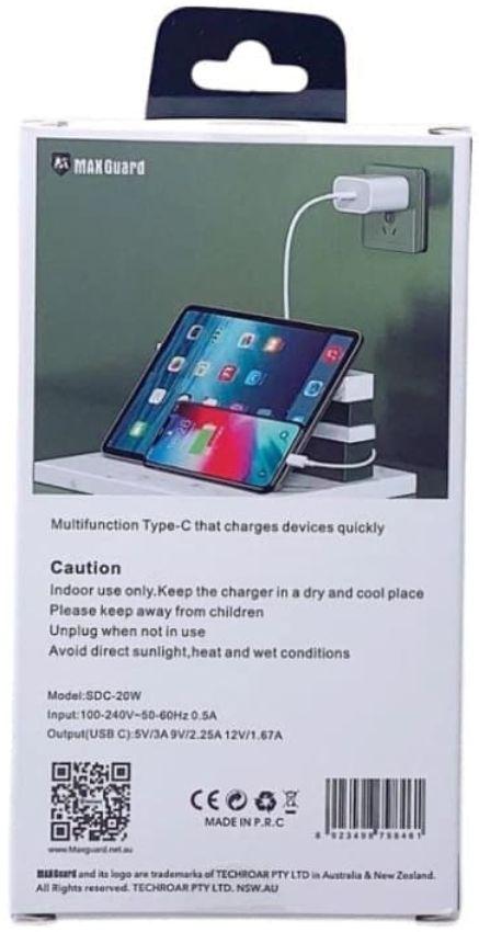 Refurbished Maxguard SDC-20W PD Quick Charger Type C Power Adapter (NZ / AU) - Reebelo Österreich
