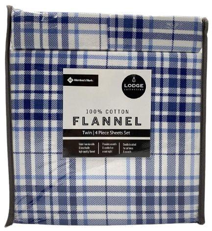 Refurbished Member's Mark 100% Cotton 4pc Flannel Sheets Twin Set - Reebelo Österreich