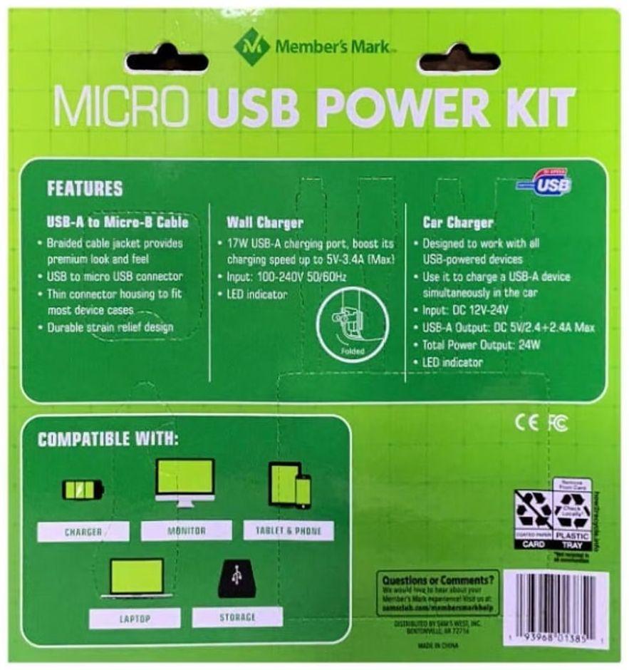 Refurbished Member's Mark Micro USB Power Kit - Reebelo Österreich