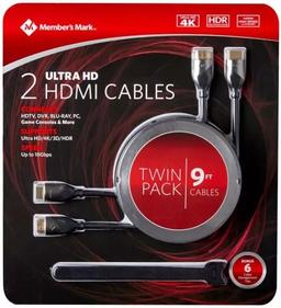 Refurbished Member's Mark Premium 2 Ultra HD HDMI Kabel 9ft - Reebelo Österreich