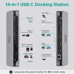 Refurbished QGeeM D6908 USB C Laptop Docking Station - Reebelo Österreich