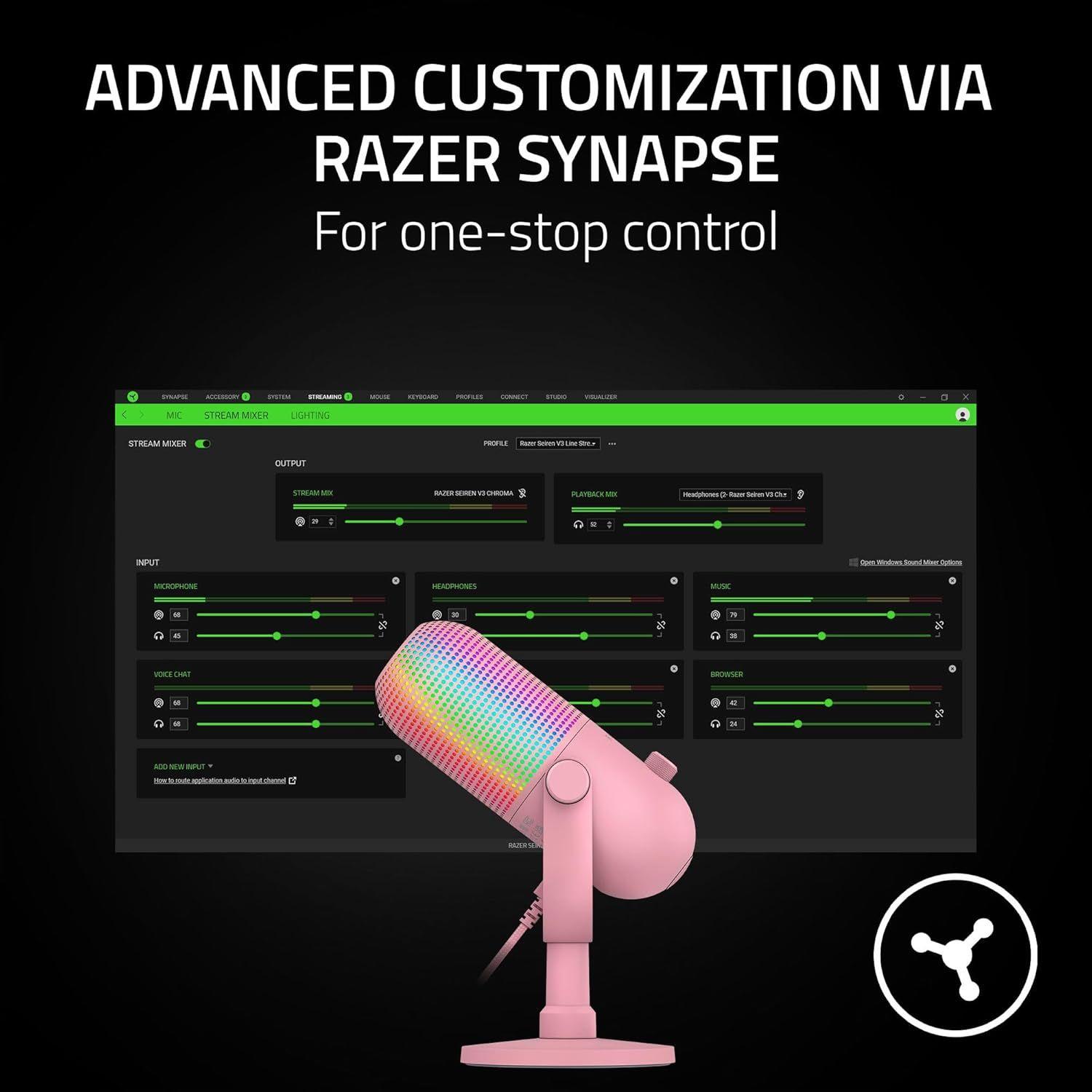 Refurbished Razer Seiren V3 Chroma Kondensator-USB-Mikrofon - Reebelo Österreich