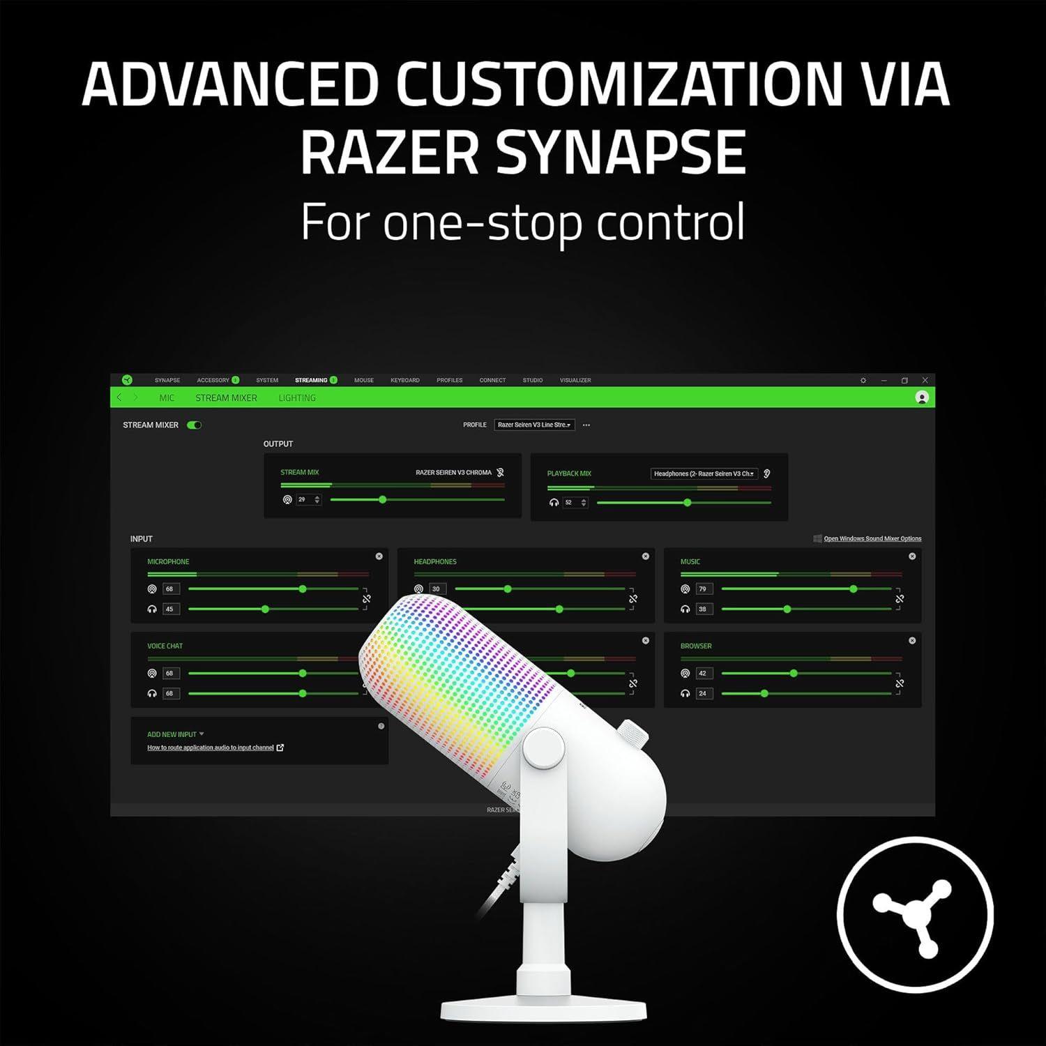 Refurbished Razer Seiren V3 Chroma Kondensator-USB-Mikrofon - Reebelo Österreich