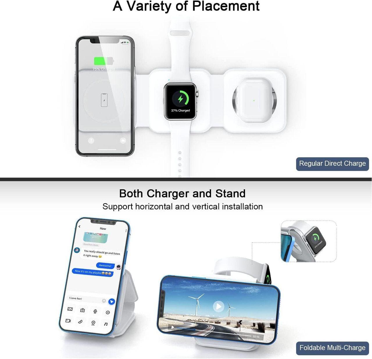 Refurbished UCOMX Nano 3 in 1 Wireless Charger with Adapter - Reebelo Österreich