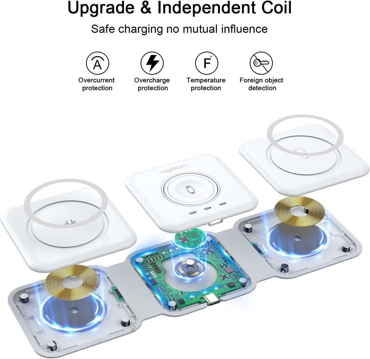 Refurbished UCOMX Nano 3 in 1 Wireless Charger with Adapter - Reebelo Österreich