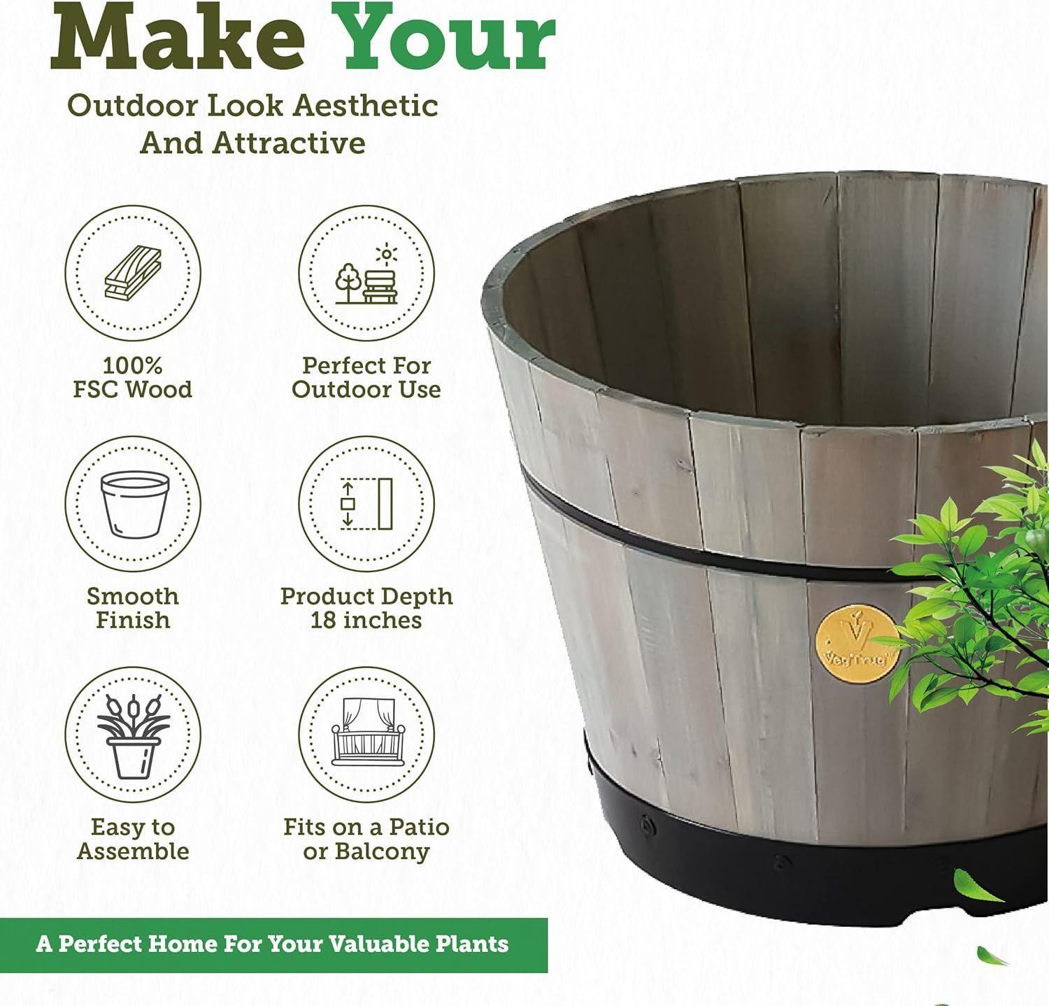 Refurbished VegTrug Build a Barrel Kit Planter 46cm - Reebelo Österreich
