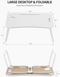 Refurbished Zeaptac Laptop Bed Desk Foldable Lap Table - Reebelo Österreich