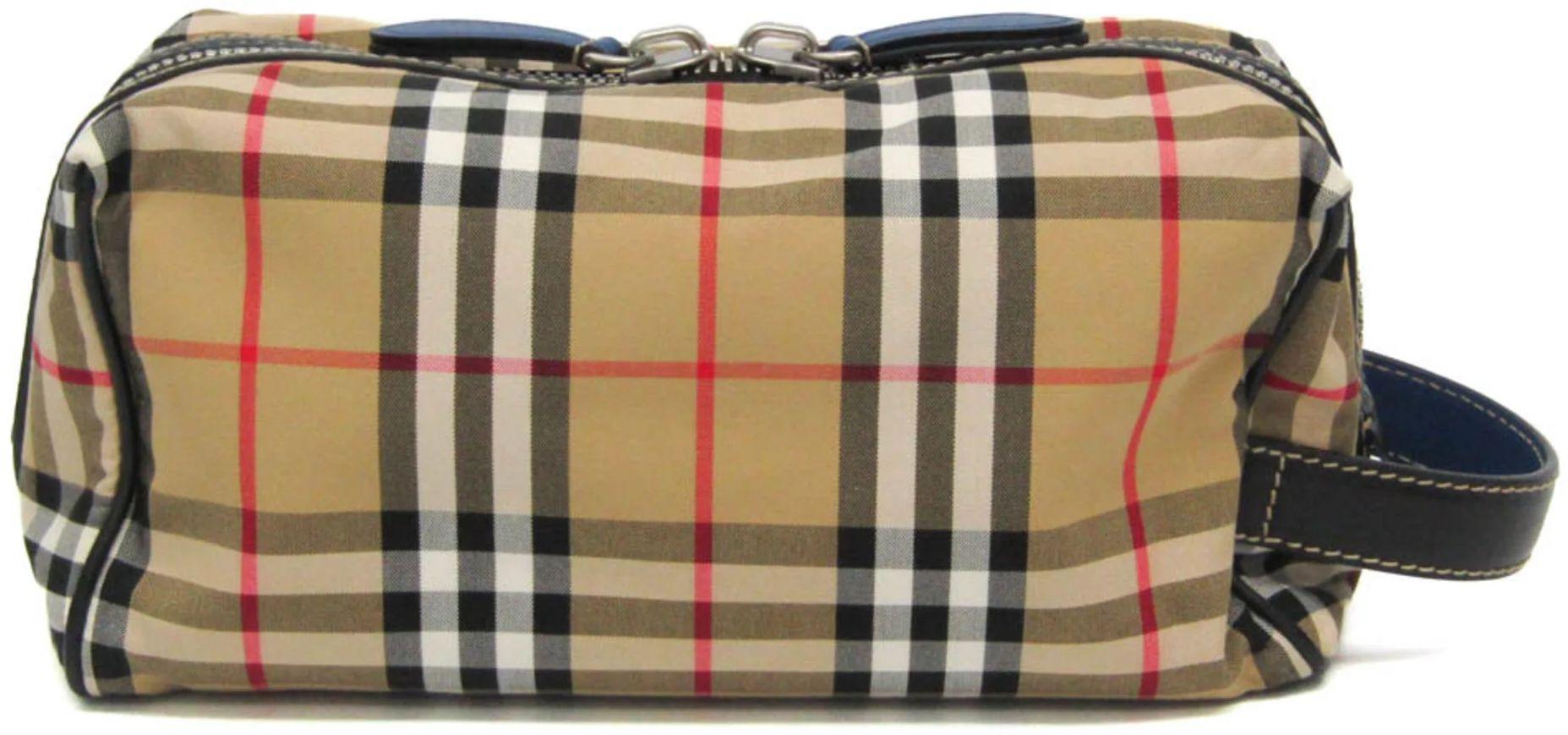 Refurbished Burberry Leather Nylon Canvas Clutch Bag Pouch - Reebelo Österreich