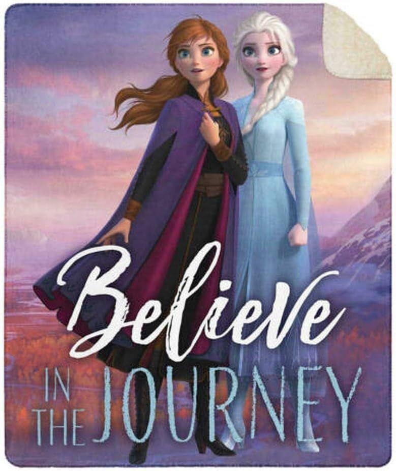 Refurbished Disney Frozen II Cloud Touch Sherpa Throw Ana and Elsa Believe in the Journey (50in x 60 in) - Reebelo Österreich