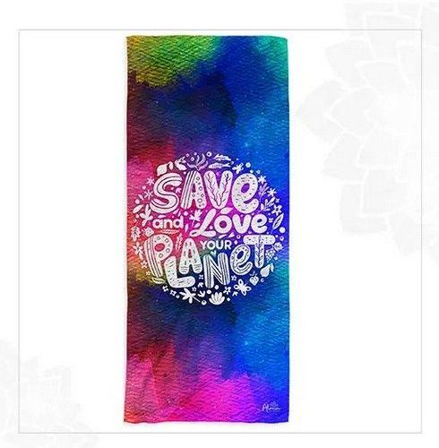 Refurbished PLANET LOVER BEACH TOWEL unisex Eco-friendly beach gym camping towel sand free galaxy art made from recycled plastic bottles - Reebelo Österreich