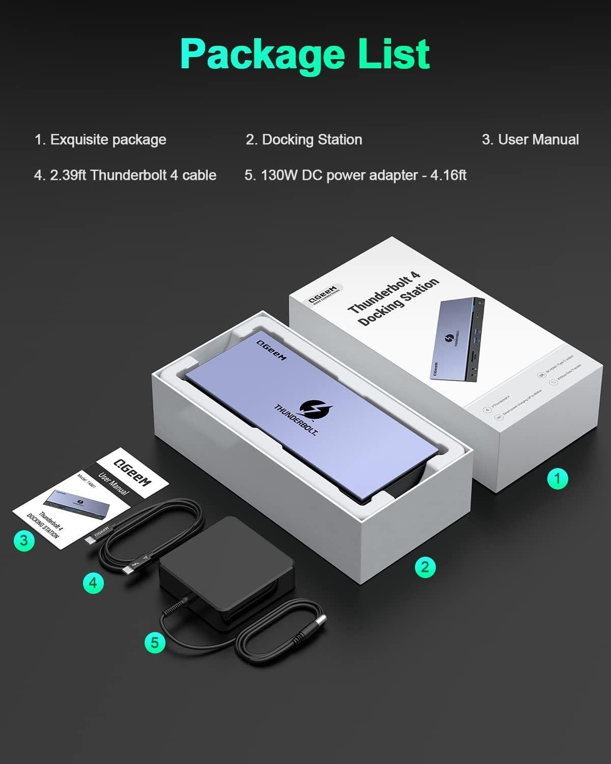 Refurbished QGeeM 16 in 1 Universal USB C Thunderbolt 4 Docking Station - Reebelo Österreich