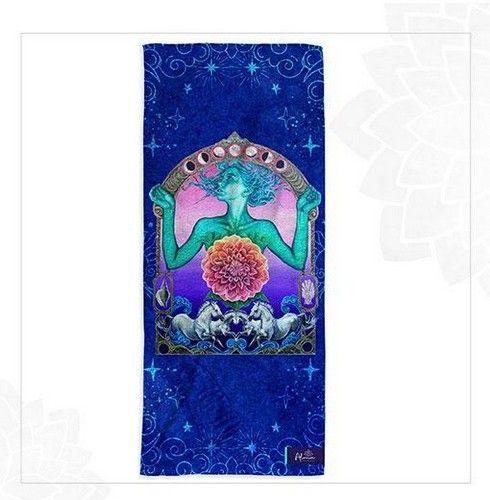 Refurbished SACRED WOMAN BEACH TOWEL unisex Eco-friendly beach gym camping towel sand free galaxy art made from recycled plastic bottles - Reebelo Österreich