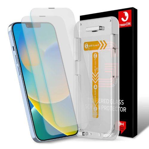 Refurbished Tough On 2er-Pack gehärtetes Glas Displayschutzfolie mit Installationskit für iPhone 14 - Reebelo Österreich