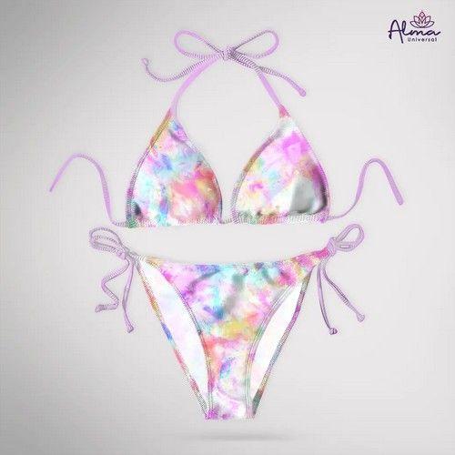 Refurbished Women bikini Two Piece Swimsuit REVERSIBLE TIE DYE Swimwear made from recycled plastic bottles Variant Size Value M - Reebelo Österreich