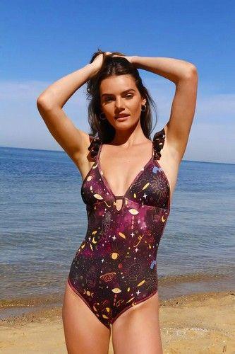 Refurbished Women's UPF 50+ MAGIC SPELL Bathing Suits One Piece Swimsuits made from recycled plastic bottles Variant Size Value L - Reebelo Österreich
