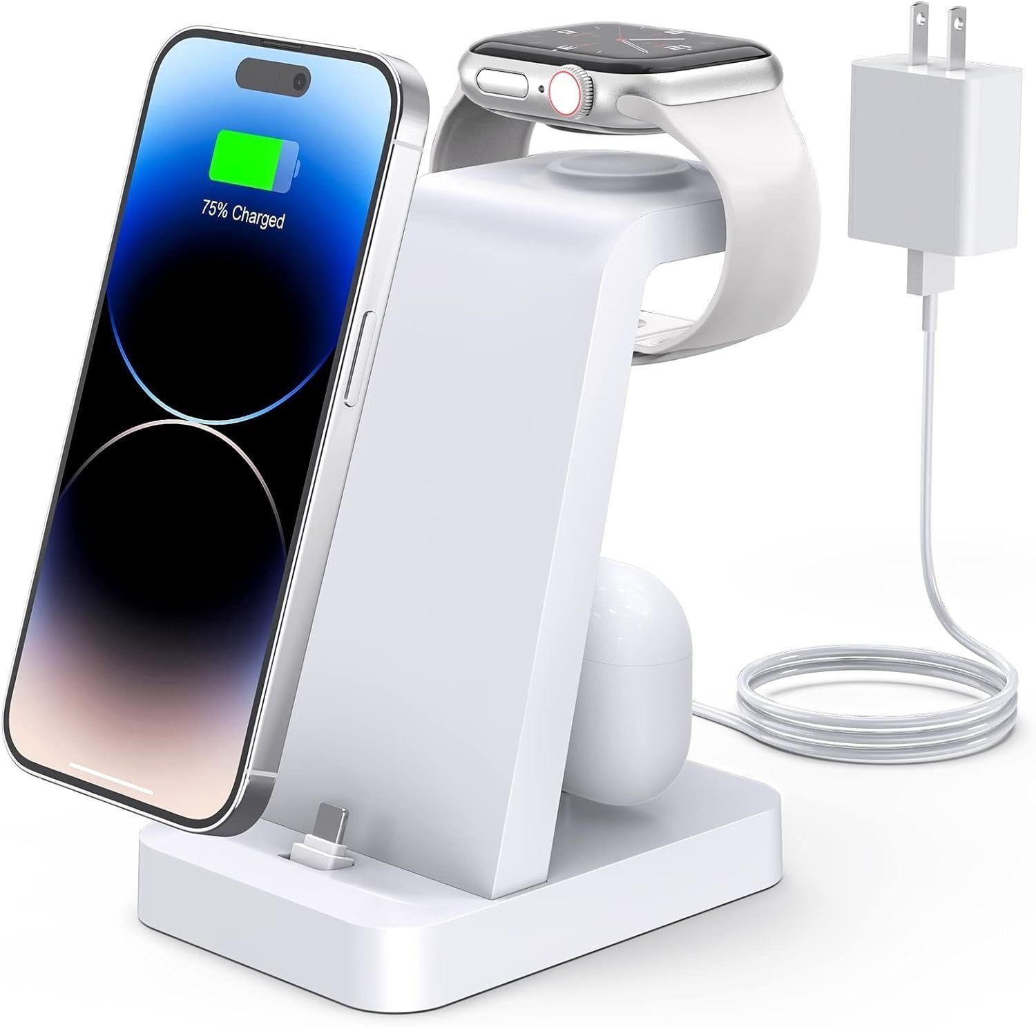 Refurbished Woruda Charger Station 3-in-1 Fast Wireless Charging Dock Stand für iPhone Multiple Devices - Reebelo Österreich